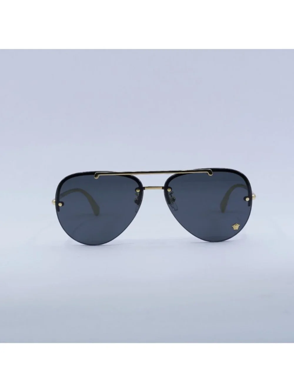 Versace VE2231 100287 Sunglasses Gold Aviator Frame, Grey Lenses